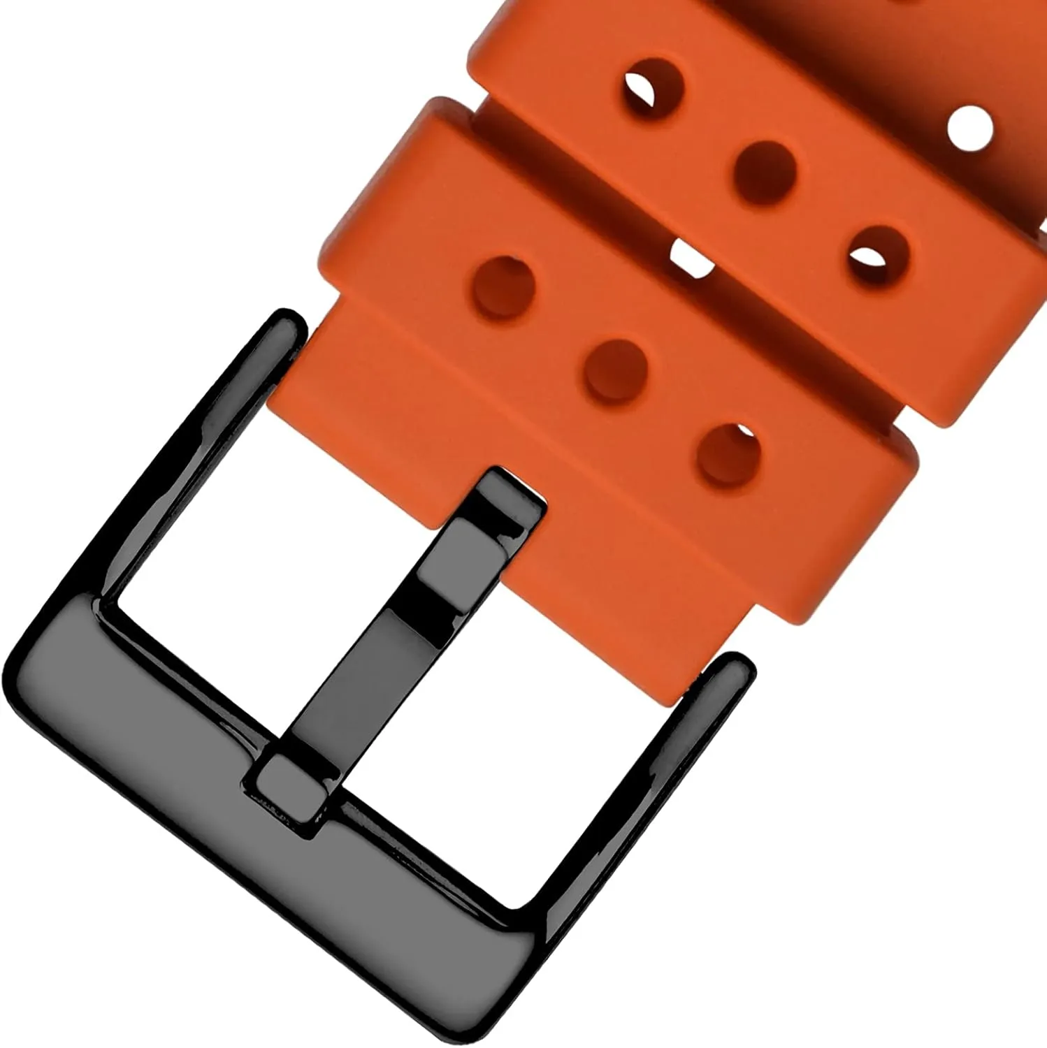FKM Rubber, Black Buckle (Pumpkin Orange) mesh pilot inside salinization outskirt inferior WOCCI 26mm Ventilated Watch Band for Men, 