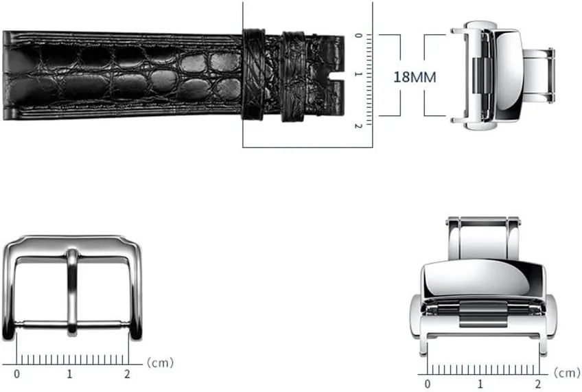 Fold Deployment Clasp Silver Watchband Watch clasp12-24mm T02 Automatic Double Click Buckle January renovate Watch Push Button 