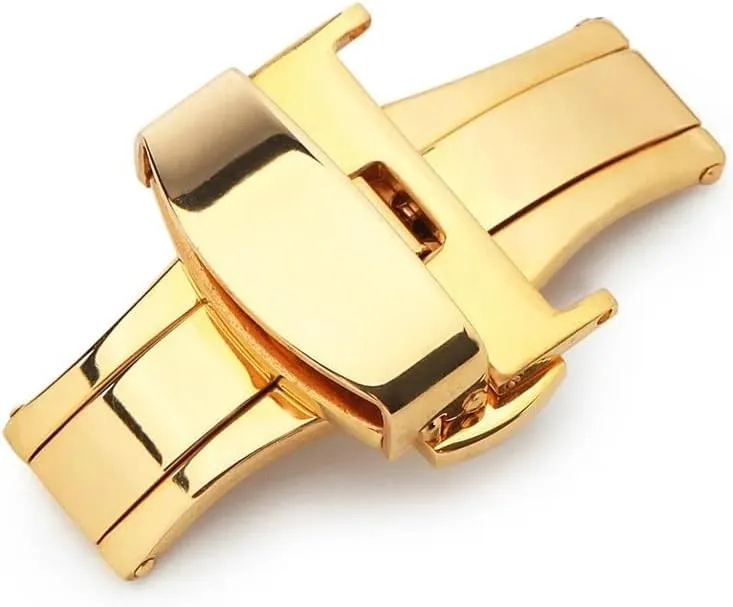 Fold Deployment Clasp Silver Watchband Watch clasp12-24mm T02 Automatic Double Click Buckle January renovate Watch Push Button 