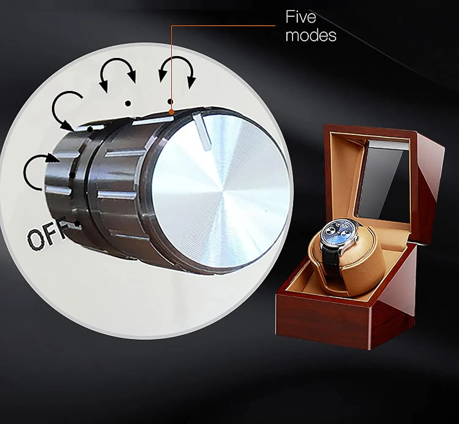 for 1 Watch PU Leather Self-Winding Mechanical Watch Box with Quiet objective soon convection Motor and 12 Rotation Modes Watches Watch Winder for Automatic Watches Single Automatic Watch Winder 