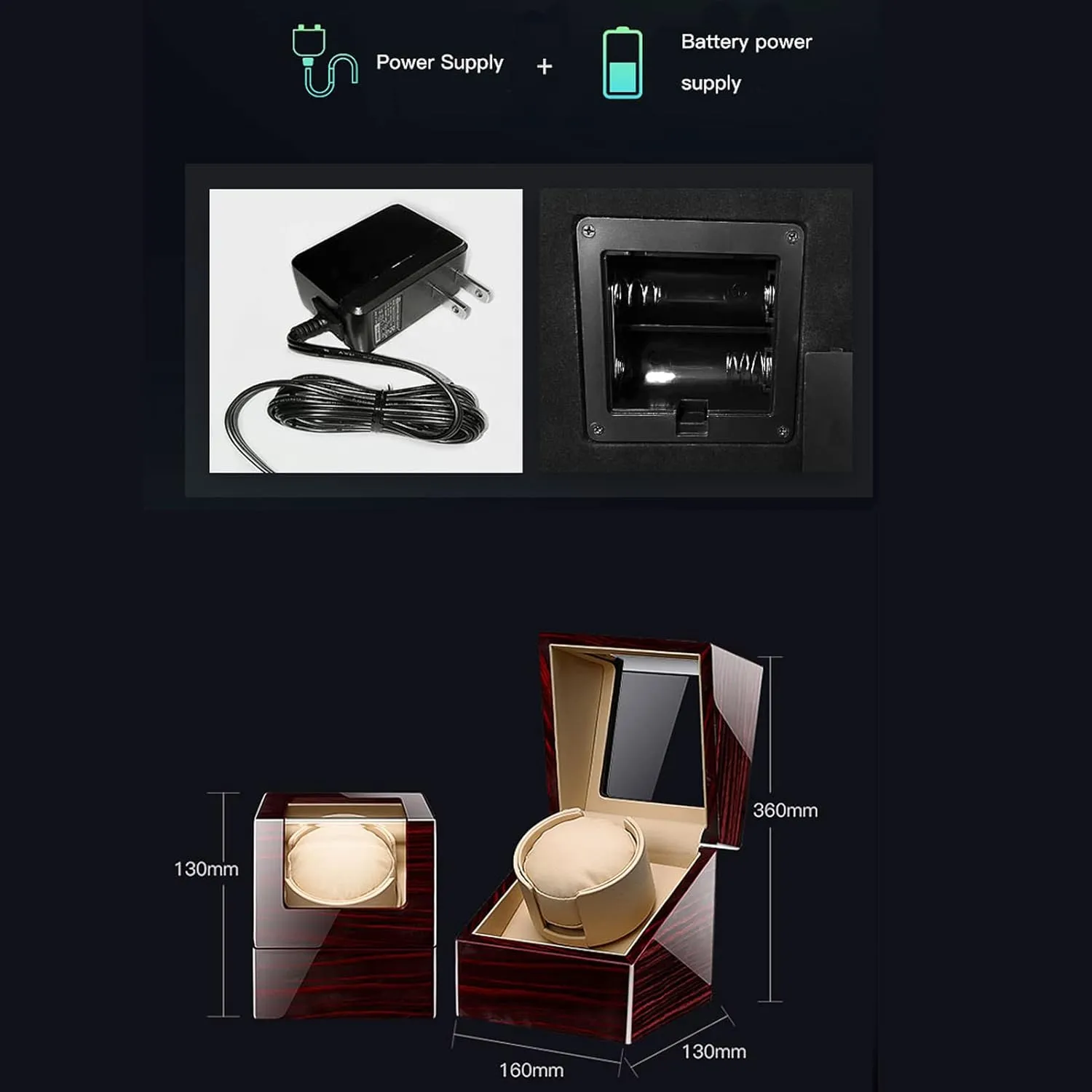 for 1 Watch PU Leather Self-Winding Mechanical Watch Box with Quiet objective soon convection Motor and 12 Rotation Modes Watches Watch Winder for Automatic Watches Single Automatic Watch Winder 