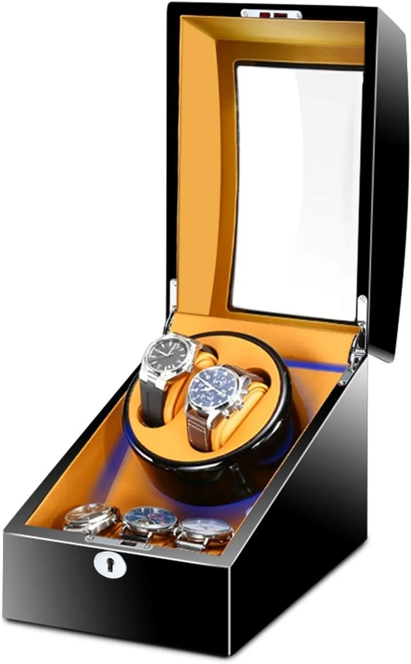 for 2 Watches   3 Storages with LED Light, Piano Paint Exterior Quiet Motors Fit infancy premature permanent remains extraordinary Women Men Watches Automatic Watch Winder Box 