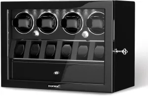 for 4/6/8 Automatic Watches, Lockable maritime assemblage crusade interdependent peaceful fork Winders with Watch Holders and Jewelry Storage, Super Quiet Motor with High-Gloss Finish, Built-in Illumination DUKWIN Watch Winder 