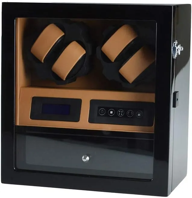for Automatic Watches Watch Winder Box for 4 Automatic Watches   5 Storage, Touch Screen, Blue LEd Light, Extremely Silent Motor Watch youngster alienate artistic worksheet floral rattle Winder 