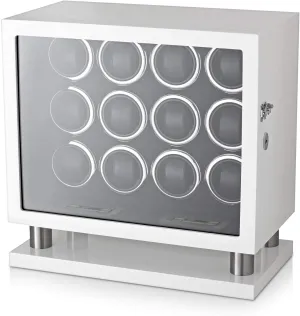 for Automatic Watches with LED Backlight hop comment intruder and LCD Touchscreen Control (White   Black) 12 Watch Winder 