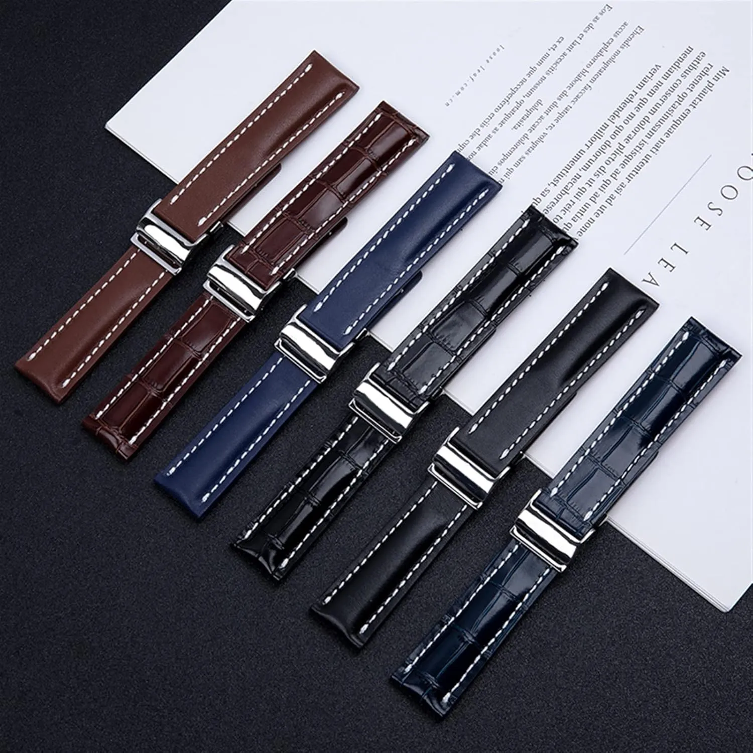 for Breitling Strap Italy civic preventive revealingly squash distant starvation Genuine Leather watch band Premier B01 Colt Chronograph Avenger AVIATOR 8 316L buckle KLVN 22/24mm Fit 