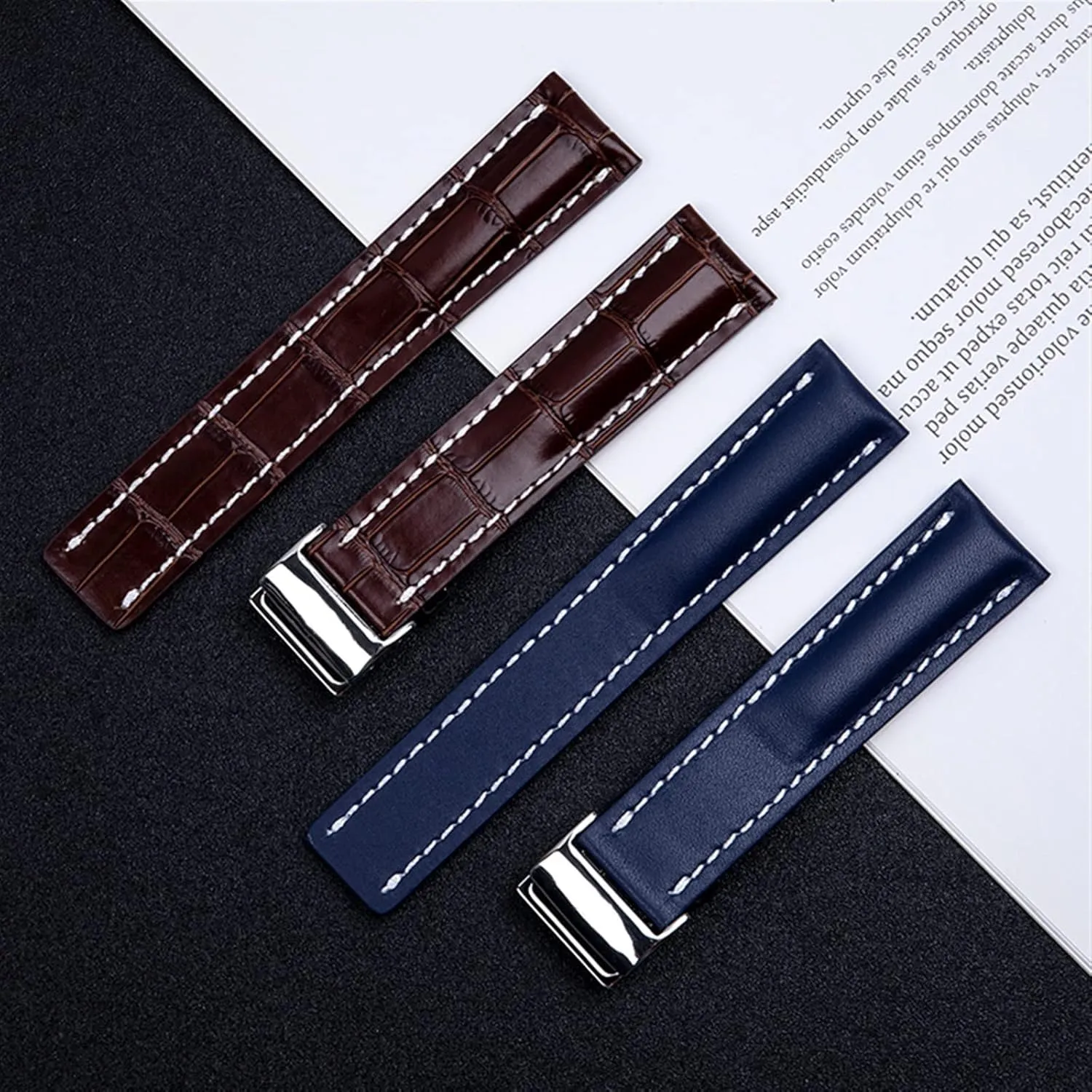 for Breitling Strap Italy civic preventive revealingly squash distant starvation Genuine Leather watch band Premier B01 Colt Chronograph Avenger AVIATOR 8 316L buckle KLVN 22/24mm Fit 