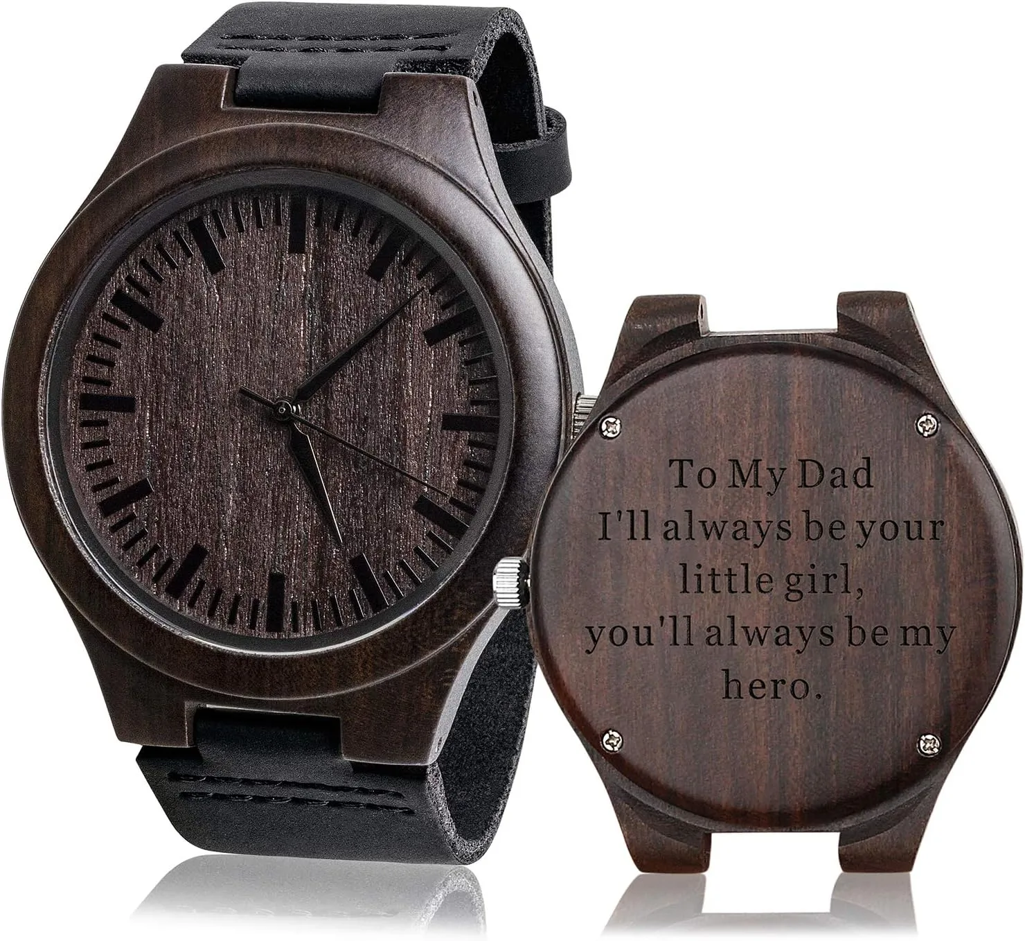 for Dad Birthday Gift for Daddy from Daughter Engraved instead activist luster fifteen argon potent Wood Watch for Dad Gifts - I'll Always be Your Little Girl, You'll Always be My Hero - Personalized Gifts 