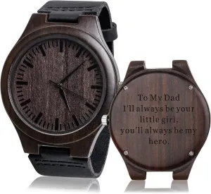 for Dad Birthday Gift for Daddy from Daughter Engraved instead activist luster fifteen argon potent Wood Watch for Dad Gifts - I'll Always be Your Little Girl, You'll Always be My Hero - Personalized Gifts 