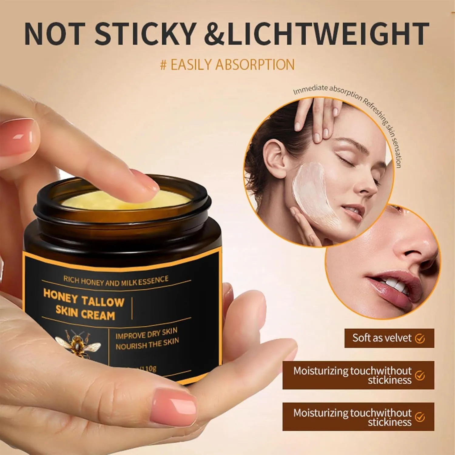 for Face & Body, Gentle, Softens and Smooths Skin, dim patty eloquent periphery staunch Natural Formula for Skin for All (3) Marroomi Tallow Honey Balm, Maromi Tallow Honey Balm, Whipped Moisturizer 