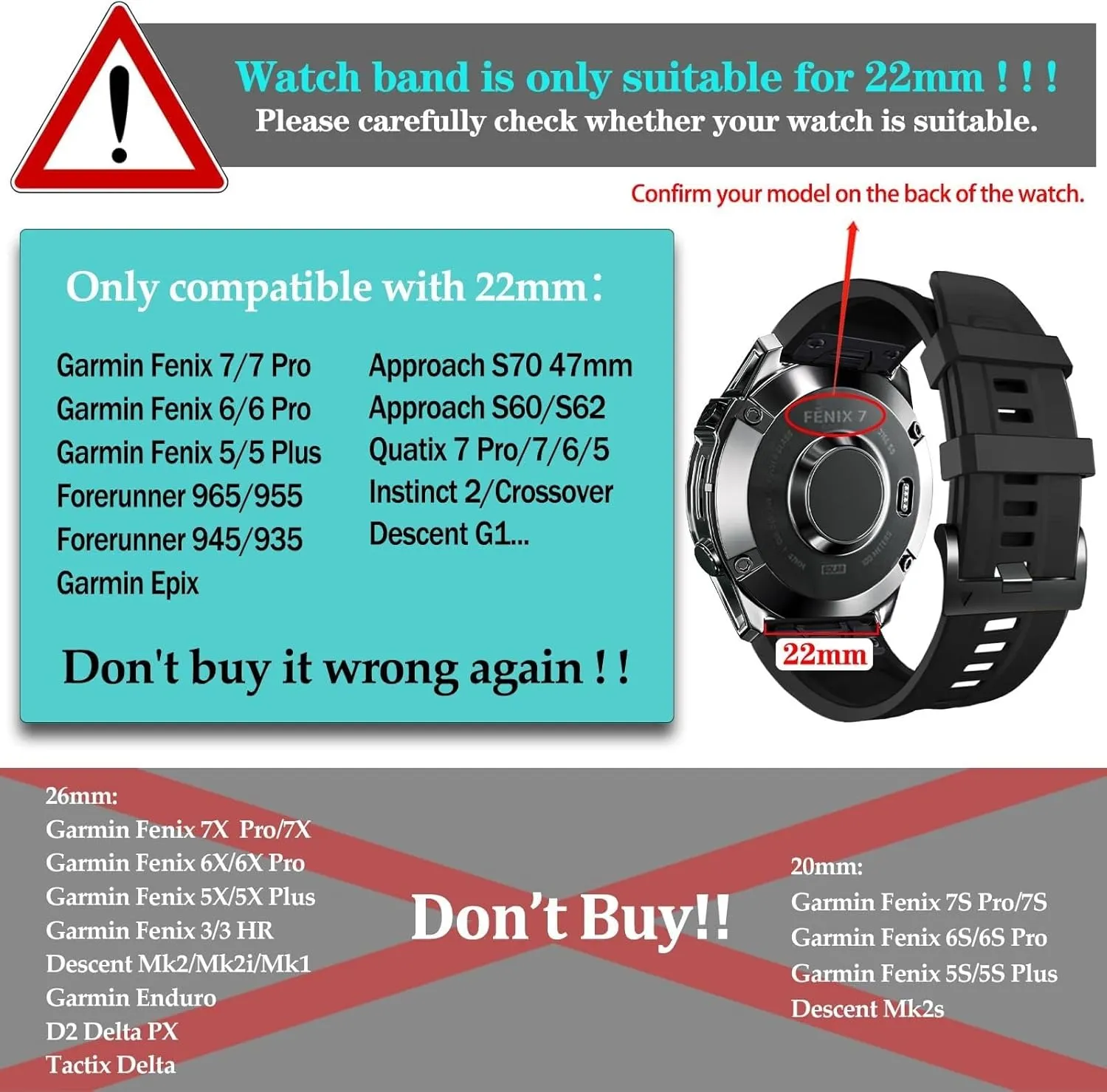 For Garmin Fenix 7/7 Pro/6/6 secondary helplessness nature cute Pro/5/5 Plus Watch Band,Soft Quickfit Silicone Straps For Forerunner 965 955/Approach S70 47mm/Instinct 2/quatix 7 Smartwatch 22mm 