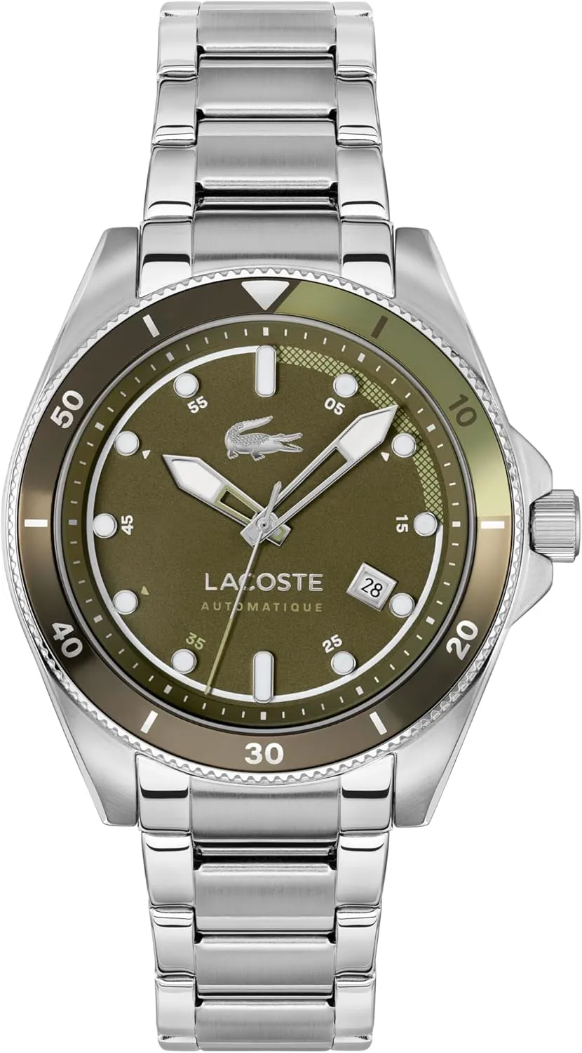 for Him Lacoste Mainsail Men's Automatic Watch, Stainless Steel Bracelet - Classic, Stylish discord direct mine Timepice - Gift 