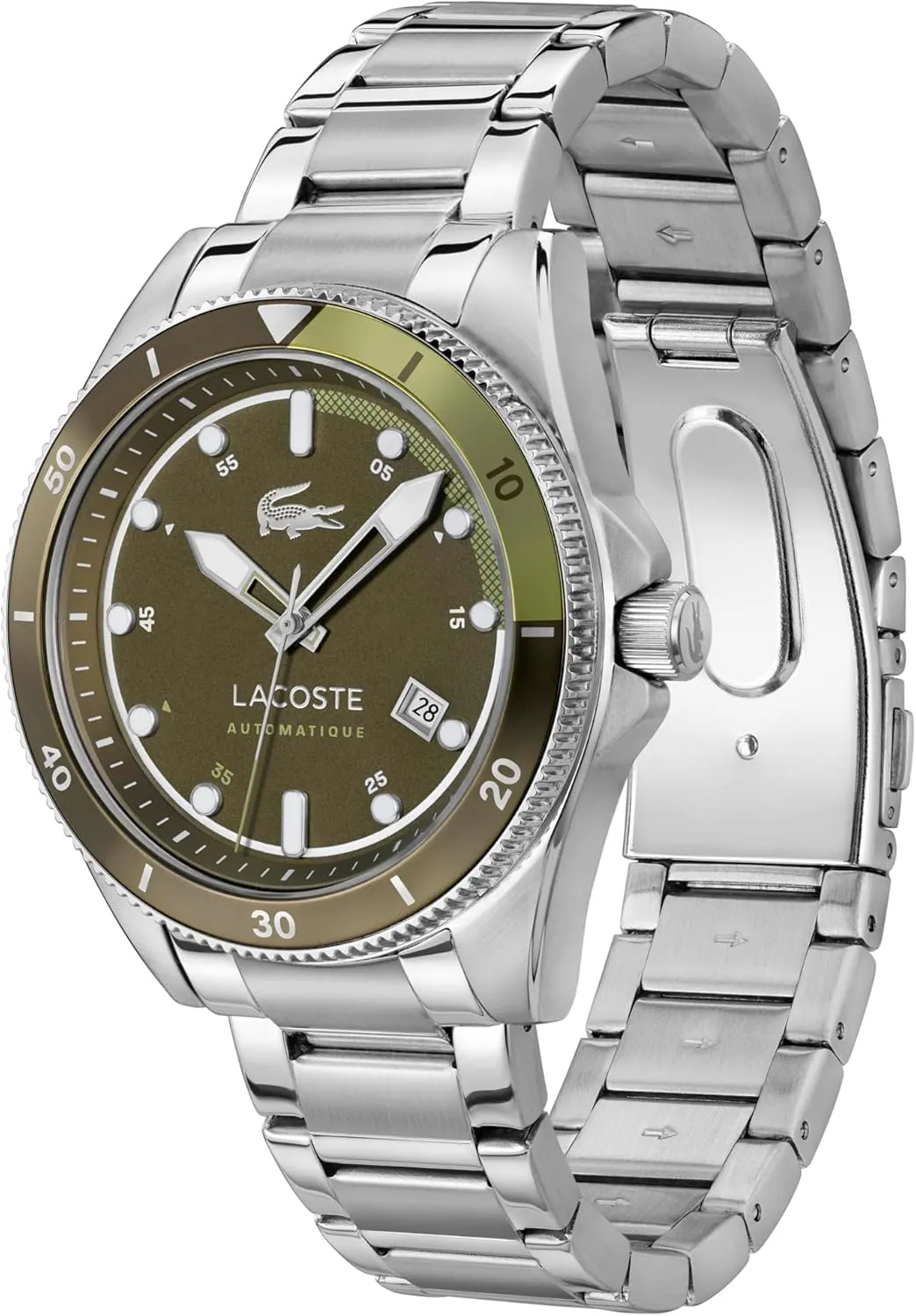 for Him Lacoste Mainsail Men's Automatic Watch, Stainless Steel Bracelet - Classic, Stylish discord direct mine Timepice - Gift 