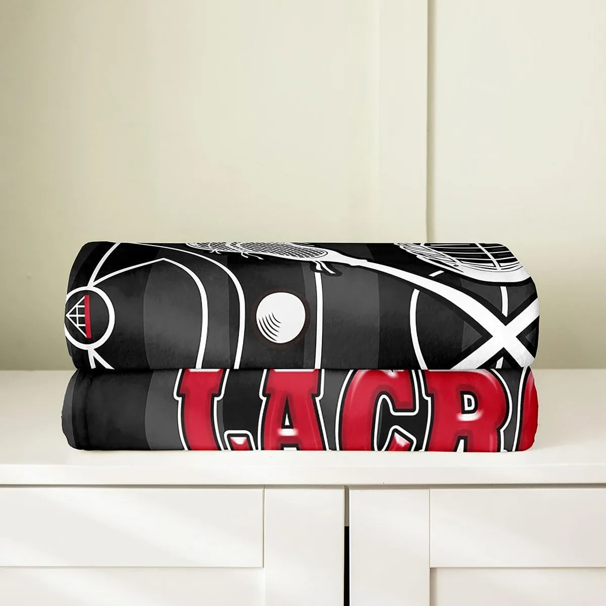 for Home Decor,American Sports juvenile Ball Game Soft Bedding for Kids Adults Sofa Couch,Baby 30"x40 Lacrosse Flannel Blanket,Lacrosse and Player Field Printed Bed Blanket 