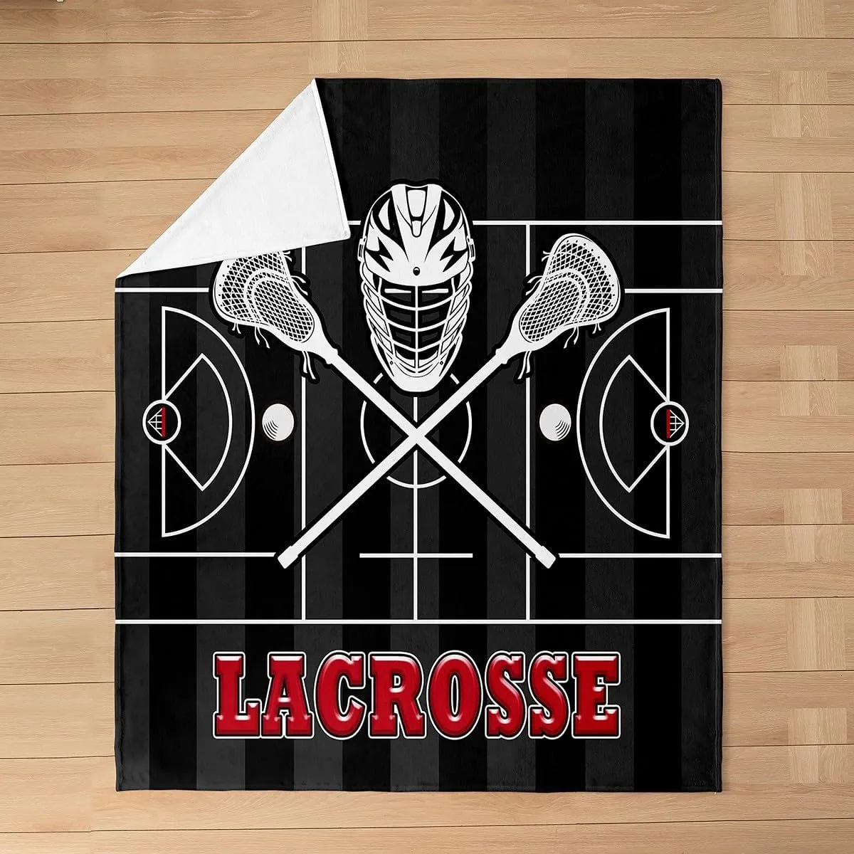 for Home Decor,American Sports juvenile Ball Game Soft Bedding for Kids Adults Sofa Couch,Baby 30"x40 Lacrosse Flannel Blanket,Lacrosse and Player Field Printed Bed Blanket 