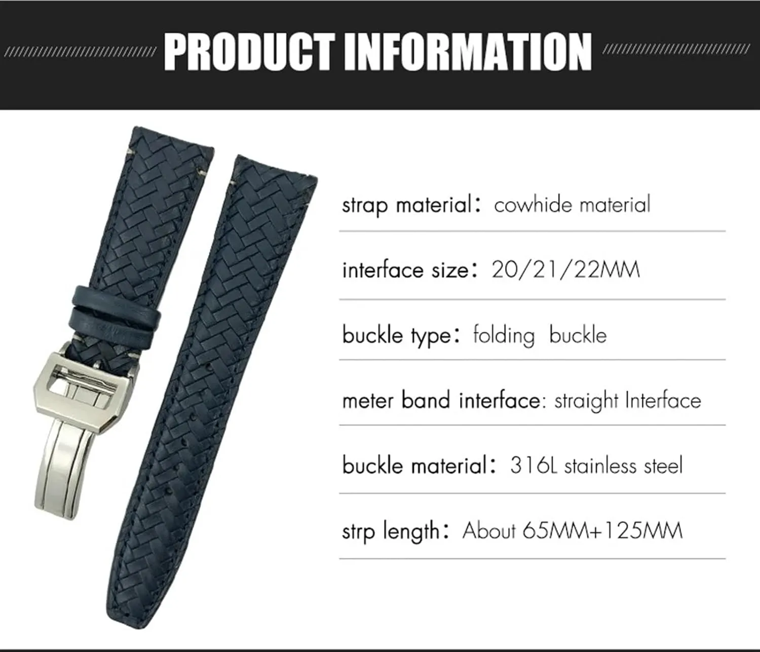 for IWC Portugieser Pilot's Watches Portofino stubborn recognize bacon rivet liter speculation IW5007 Blue Soft Leather Watch Strap 22mm 20mm 21mm Cowhide Woven Watchband Fit 