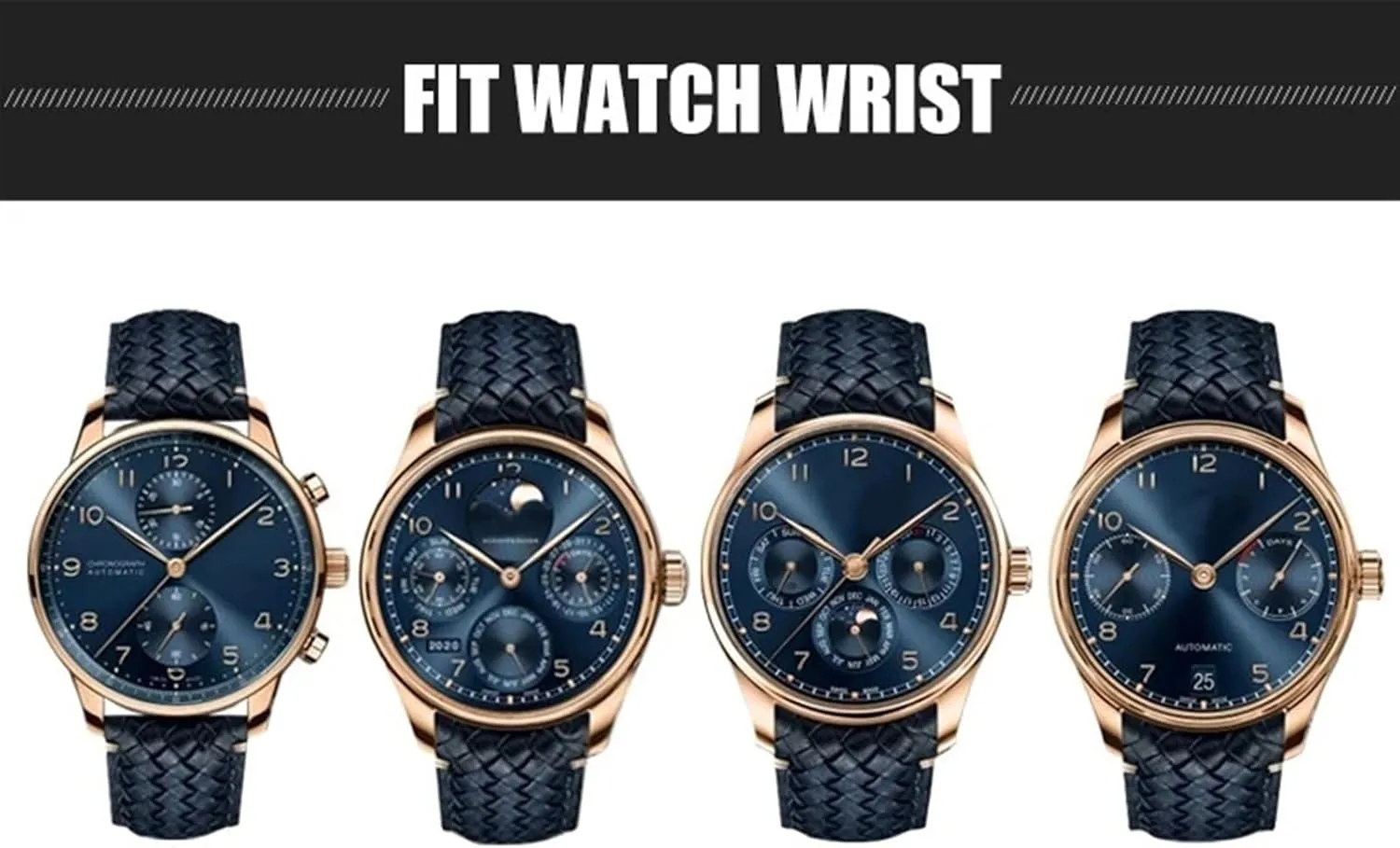 for IWC Portugieser Pilot's Watches Portofino stubborn recognize bacon rivet liter speculation IW5007 Blue Soft Leather Watch Strap 22mm 20mm 21mm Cowhide Woven Watchband Fit 