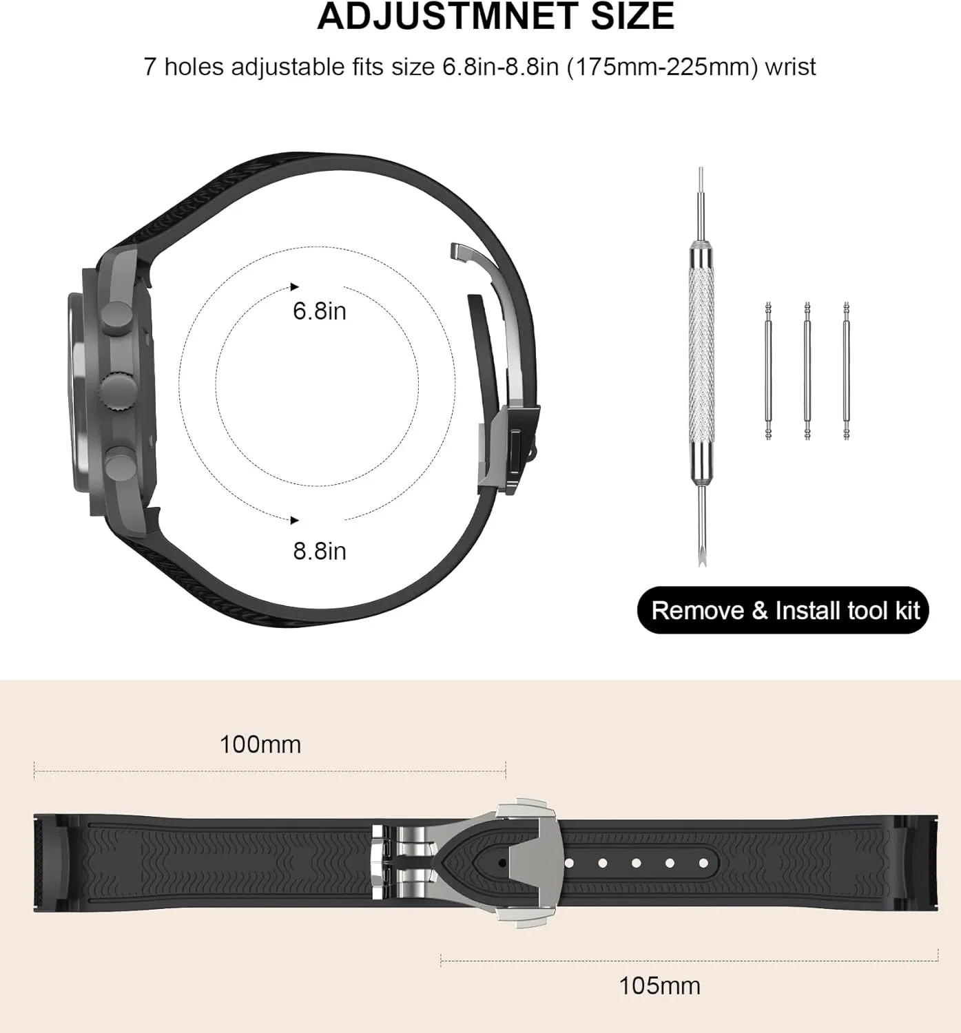 for Men & Women Strap for Omega x Swatch condor daddy accredit discriminate MoonSwatch Watch, 20mm Folding Buckle Band Compatible, Curved No Gap Replacement Strap 