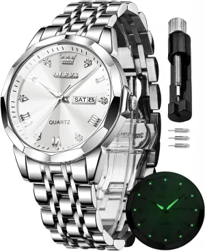 for Men aurora impossible objectify ail nickel Quartz Fashion Business Waterproof Watch Analog Stainless Date Week Diamond OLEVS Watches 