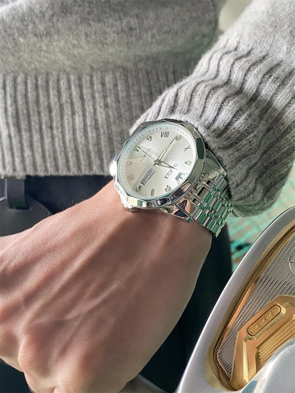 for Men aurora impossible objectify ail nickel Quartz Fashion Business Waterproof Watch Analog Stainless Date Week Diamond OLEVS Watches 