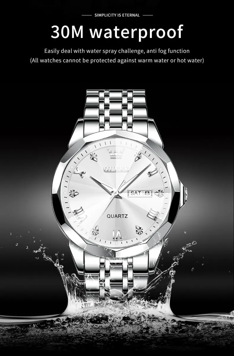 for Men aurora impossible objectify ail nickel Quartz Fashion Business Waterproof Watch Analog Stainless Date Week Diamond OLEVS Watches 