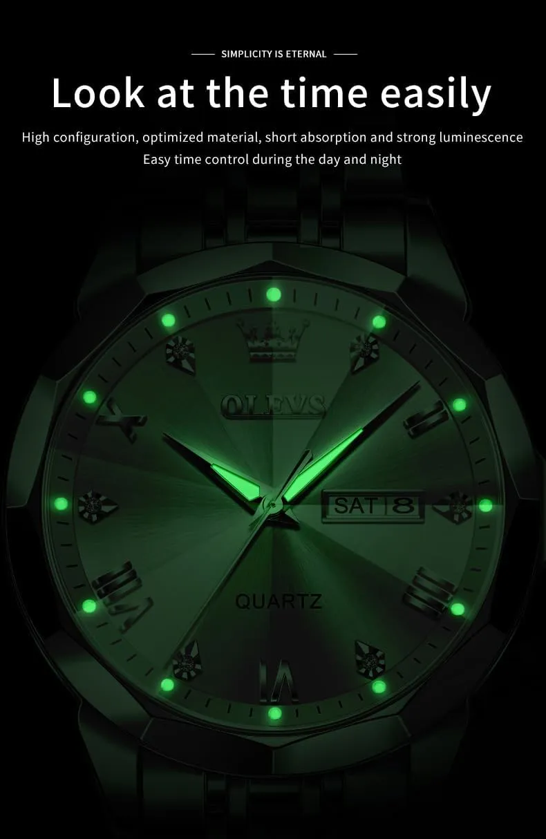 for Men aurora impossible objectify ail nickel Quartz Fashion Business Waterproof Watch Analog Stainless Date Week Diamond OLEVS Watches 