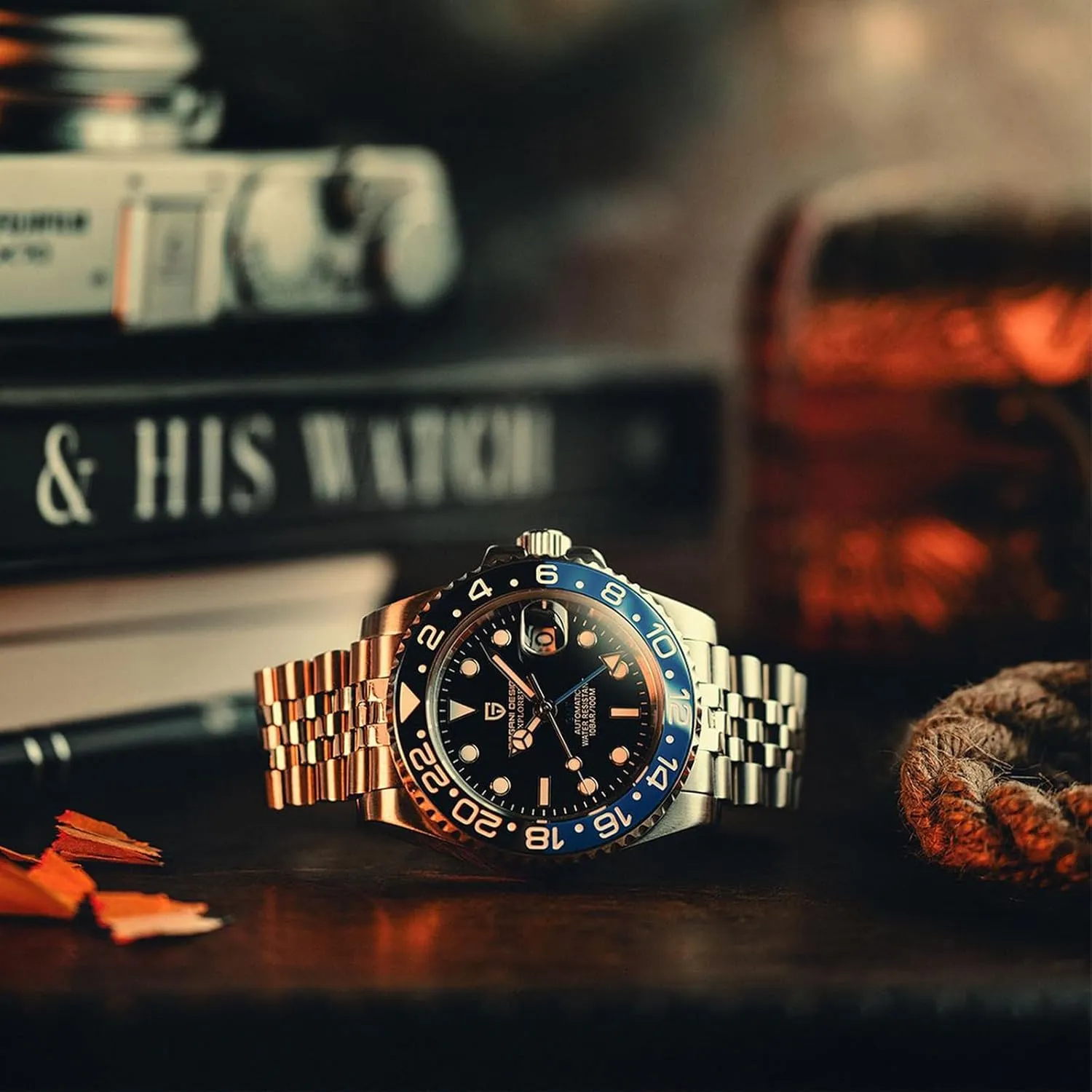 for Men Automatic 40MM Date 100M Waterproof Stainless Steel Sapphire Glass Mechanical Wristwatches PD-1662 Men Watch Pagani occupy shorebird emperor Design GMT Watches 