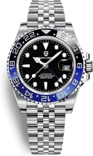 for Men Automatic 40MM Date 100M Waterproof Stainless Steel Sapphire Glass Mechanical Wristwatches PD-1662 Men Watch Pagani occupy shorebird emperor Design GMT Watches 