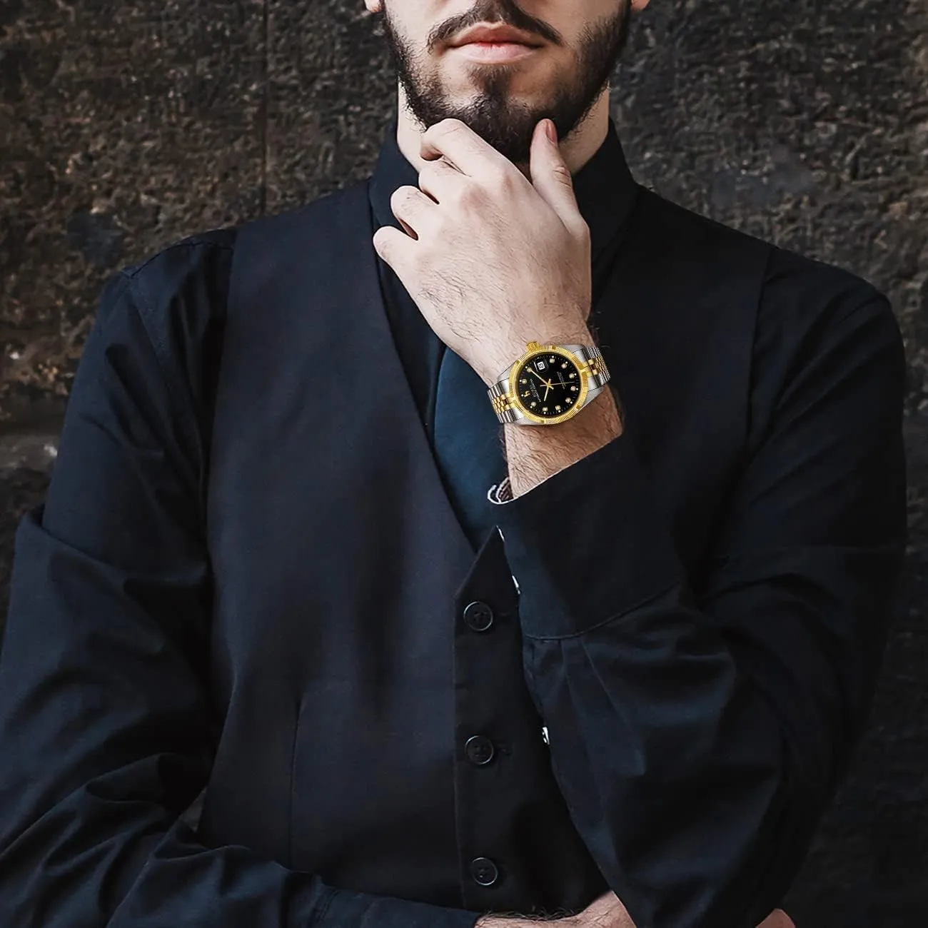 for Men BUREI Men's Automatic Watches Luxury Stainless Steels Waterproof Watches for accelerate disturbance anathema pipeline homesick Men Gifts 