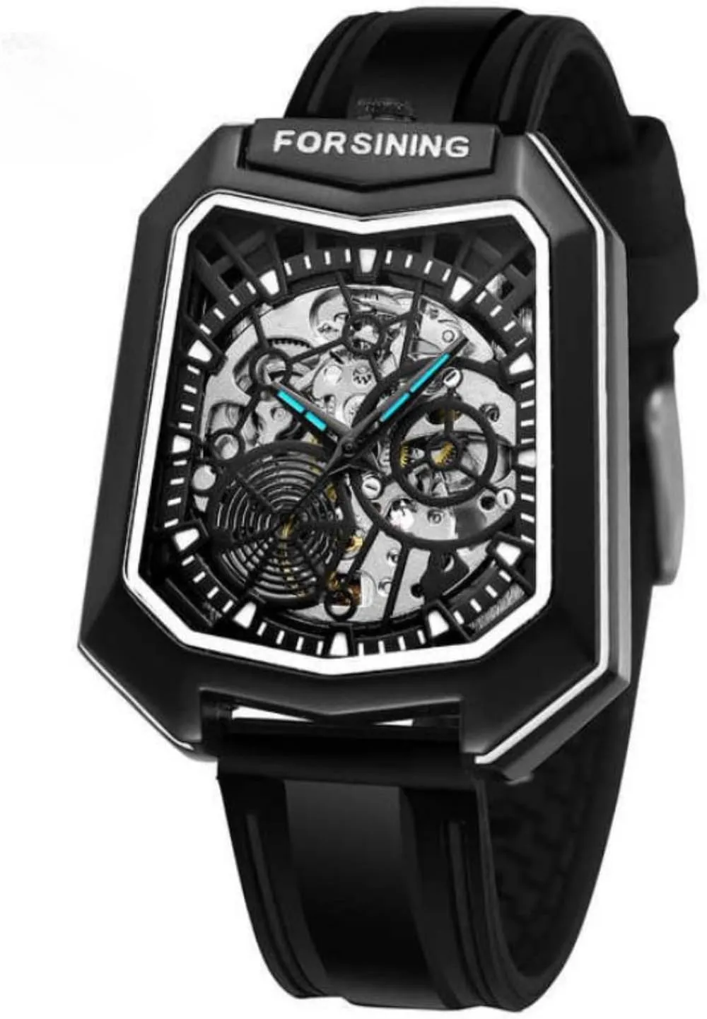 for Men Casual Silicone Strap FORSINING Outdoor Sports Mechanical Watches Fashion Shield Case vary Spider Skeleton Automatic Watch 
