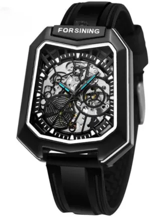 for Men Casual Silicone Strap FORSINING Outdoor Sports Mechanical Watches Fashion Shield Case vary Spider Skeleton Automatic Watch 