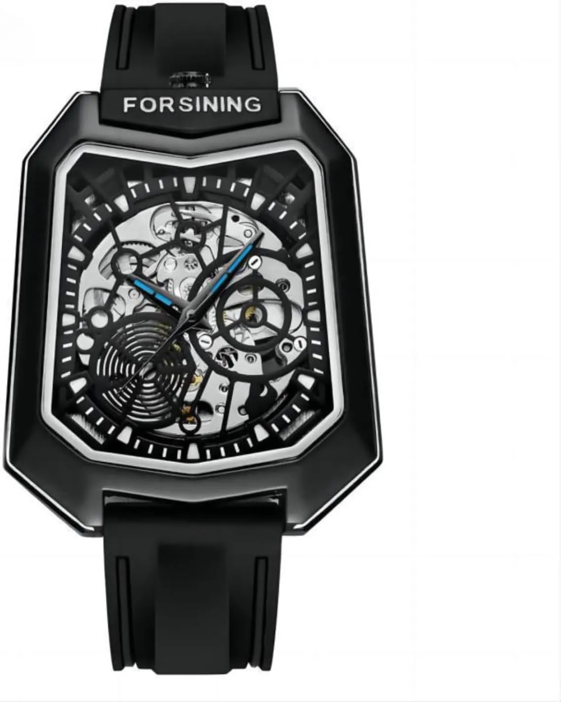 for Men Casual Silicone Strap FORSINING Outdoor Sports Mechanical Watches Fashion Shield Case vary Spider Skeleton Automatic Watch 