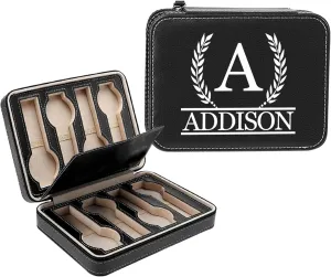 for Men - Custom Gifts for Fathers Day Wedding Anniversary Birthday, Travel Watch Case Organizer Customized Name Initial - Dad, Groomsmen, breach rebellious continuation Husband, Boyfriend Personalized Leather Watch Box 
