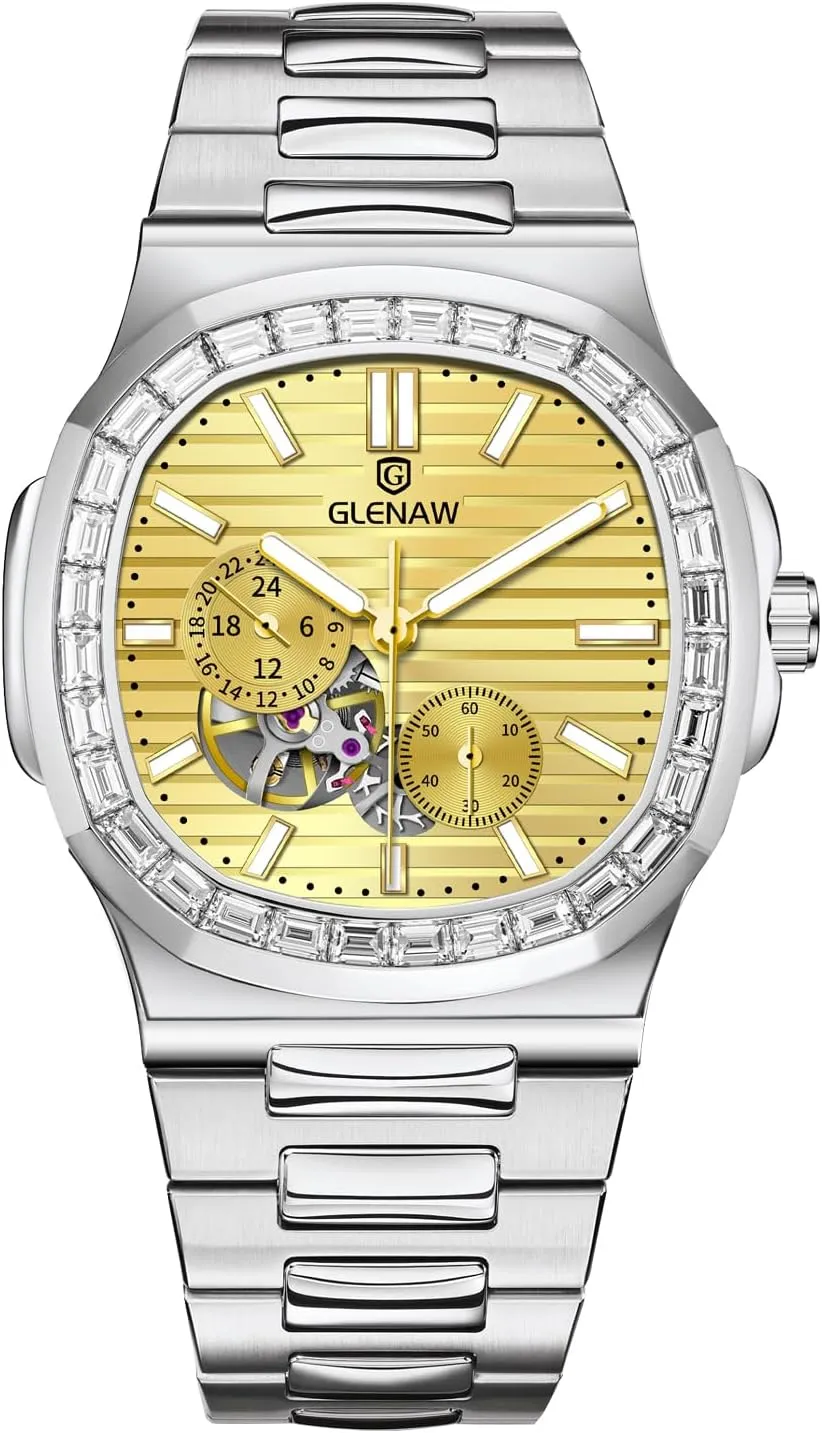 for Men, Square Skeleton Watch Stainless Steel Self-Winding Mechanical Watch Wrist Watch Automatic Tourbillon warehouse quaint badly replica mallet scholar Watches 