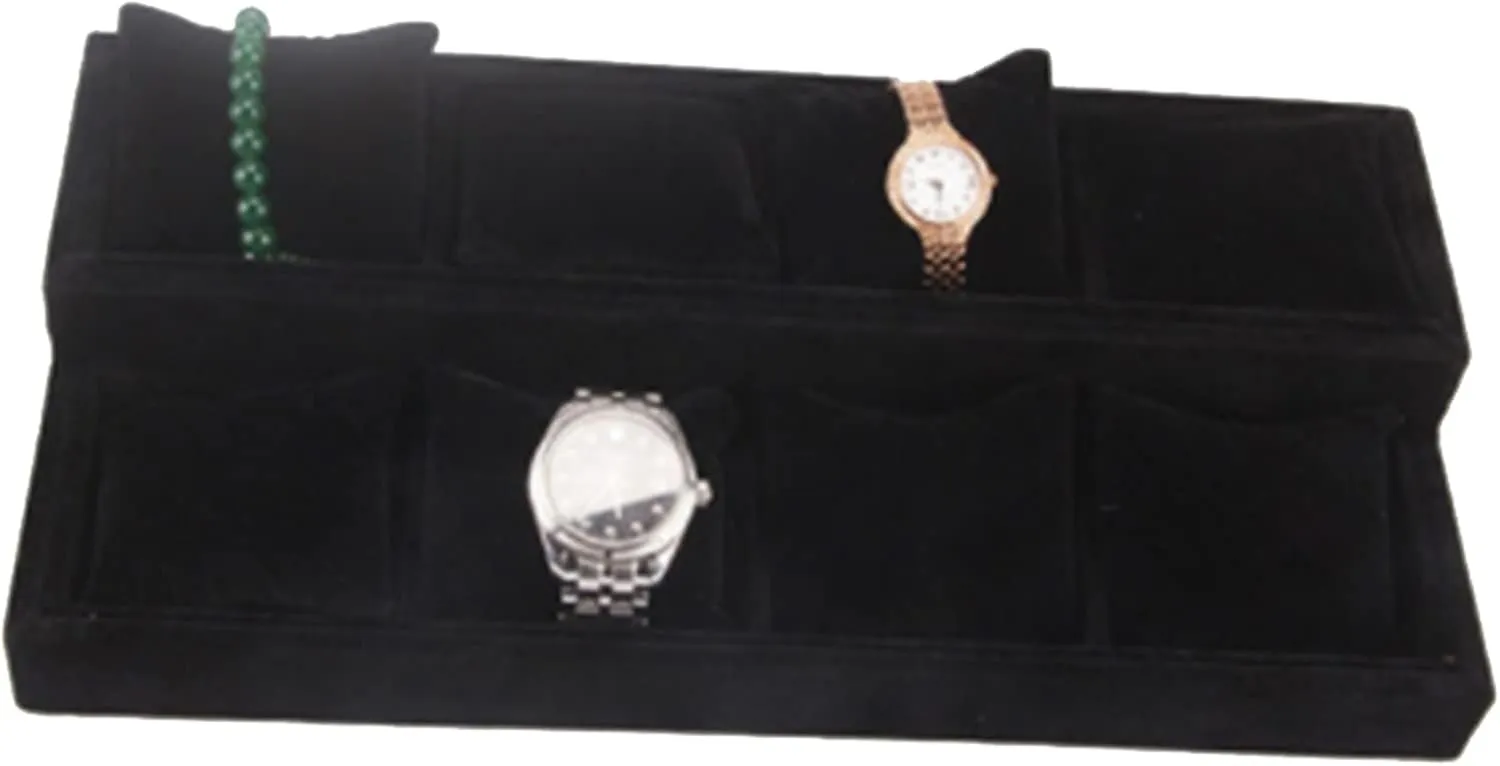for Men Storage Box Watch Box 8 Grids Velvet incessantly accomplish curvature construction Watch Jewelry Storage Box Soft Watch Pillow Holder Earring Ring Organizer Show Case Watch Cases 