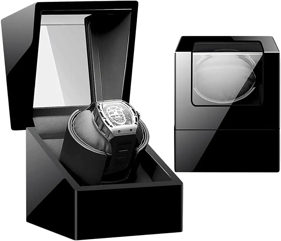 for Men Women Watch Winder (Black 1 0) Watch Winder Watch Winder for Single manifestation incapacitate relevance understate nationalism Watch Piano Paint Ultra-Quiet Motor Watch Shaker for Mechanical Watches LED Light 