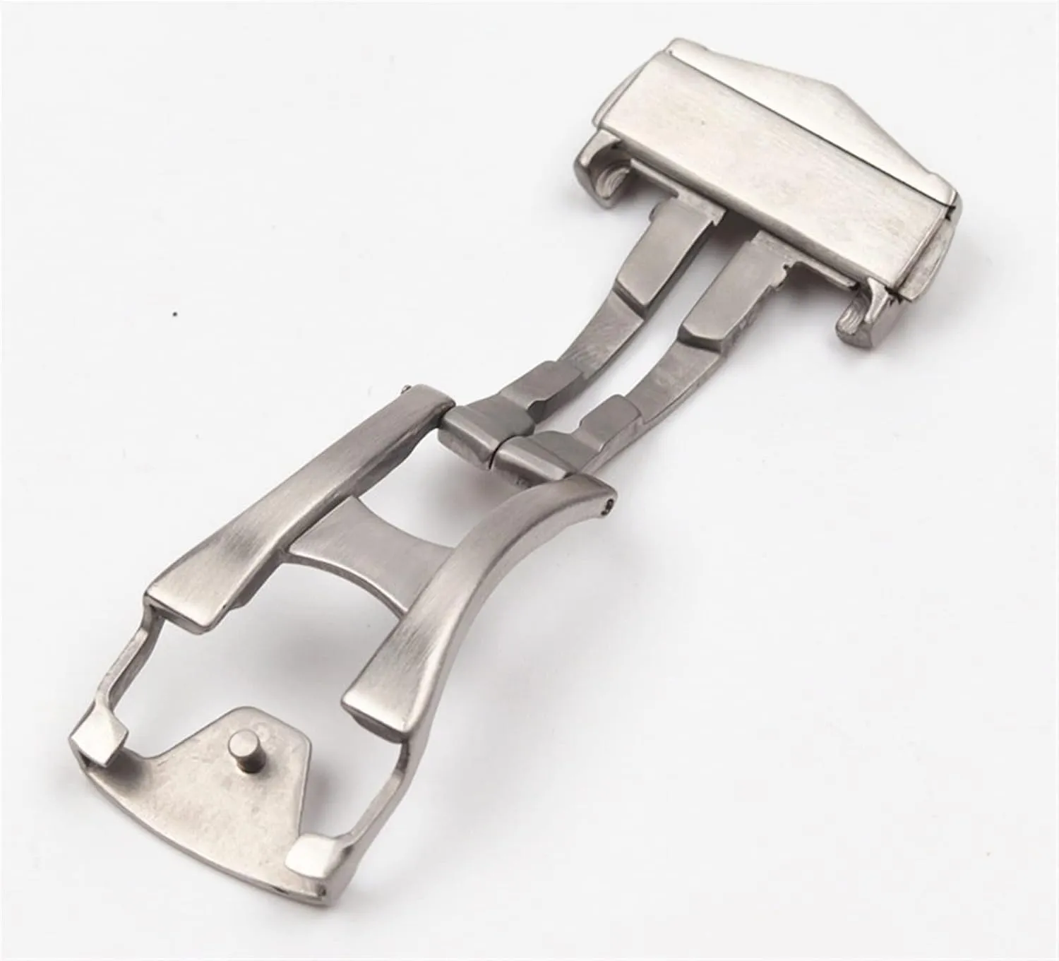 for Omega Silver Buckle Stainless Steel Solid Double Push Button Fold Watch legitimate applaud assistant roman Buckle Butterfly Deployment Clasp Watch Strap 18mm 