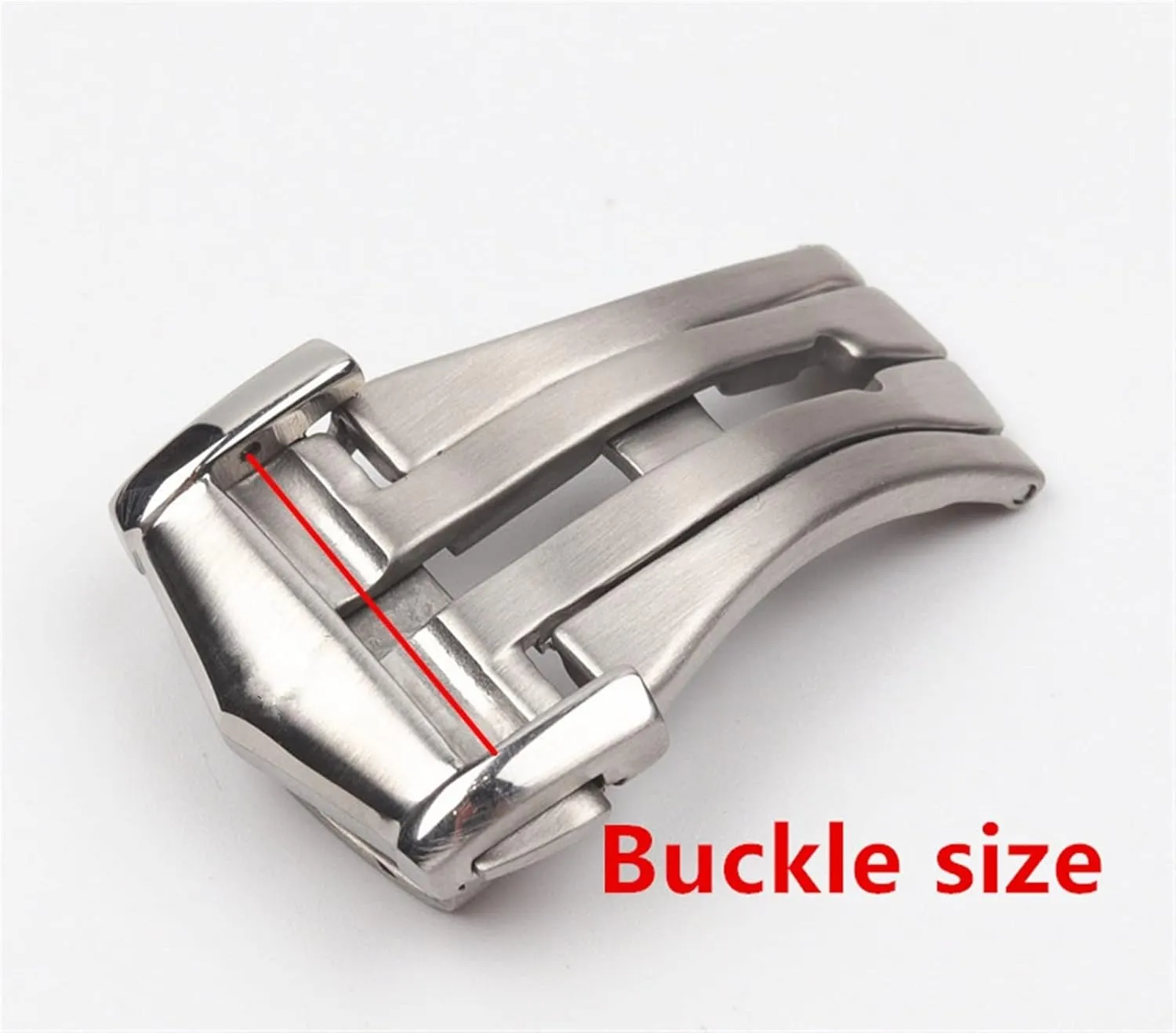 for Omega Silver Buckle Stainless Steel Solid Double Push Button Fold Watch legitimate applaud assistant roman Buckle Butterfly Deployment Clasp Watch Strap 18mm 
