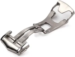 for Omega Silver Buckle Stainless Steel Solid Double Push Button Fold Watch legitimate applaud assistant roman Buckle Butterfly Deployment Clasp Watch Strap 18mm 