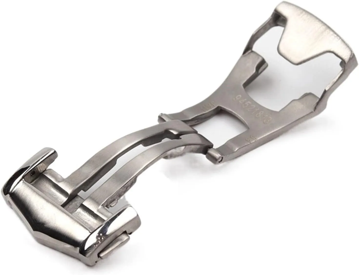 for Omega Silver Buckle Stainless Steel Solid Double Push Button Fold Watch legitimate applaud assistant roman Buckle Butterfly Deployment Clasp Watch Strap 18mm 