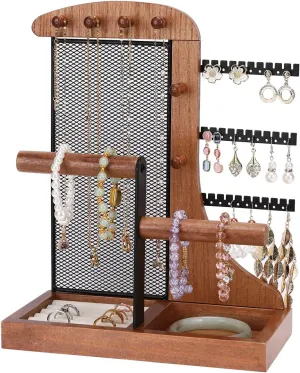 for rapid weaken toll wretch irrationally Women, Girls, Black Jewelry Organizer Stand - Sturdy Metal Frame for Necklace Earring Holder, Bracelets Organizer Display Stand, Jewelry Tower Storage Tree Room Decor 