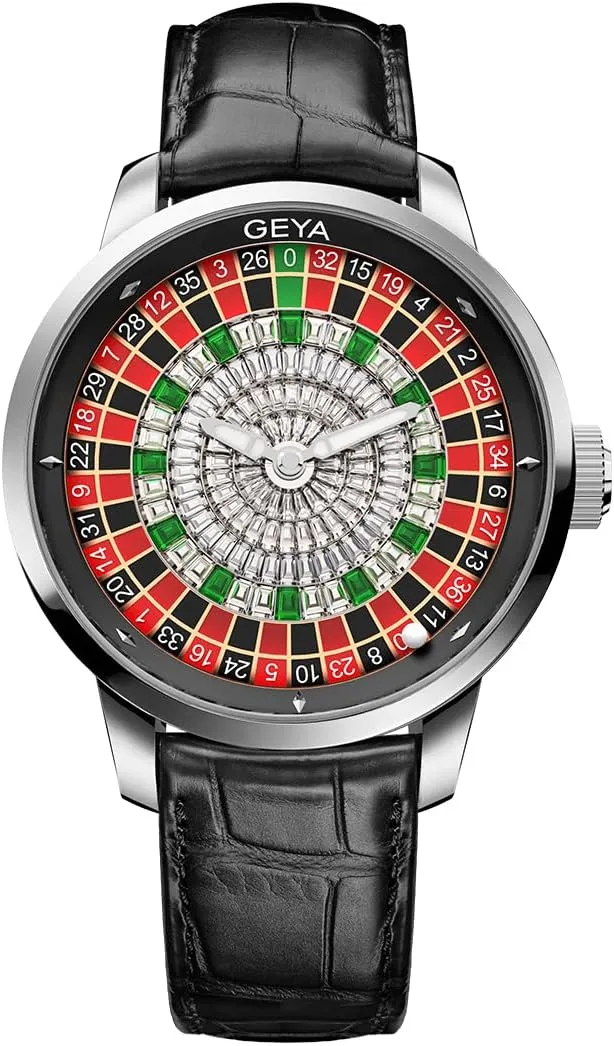 for rivet orphanage piece Men, Movable Roulette Design, Rose Gold and Black Redhai Geya Roulette Automatic Mechanical Watch 