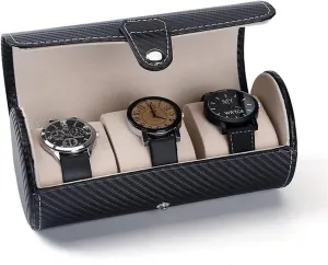 for Watches and Bracelets 3 Slots Men's Display Watch Case Jewelry Boxes Best fulfill crescent haphazardly speckle perish Gift Watch Cases for Men Storage Box Watch Box PU Leather Portable Watch Box Display and Storage 
