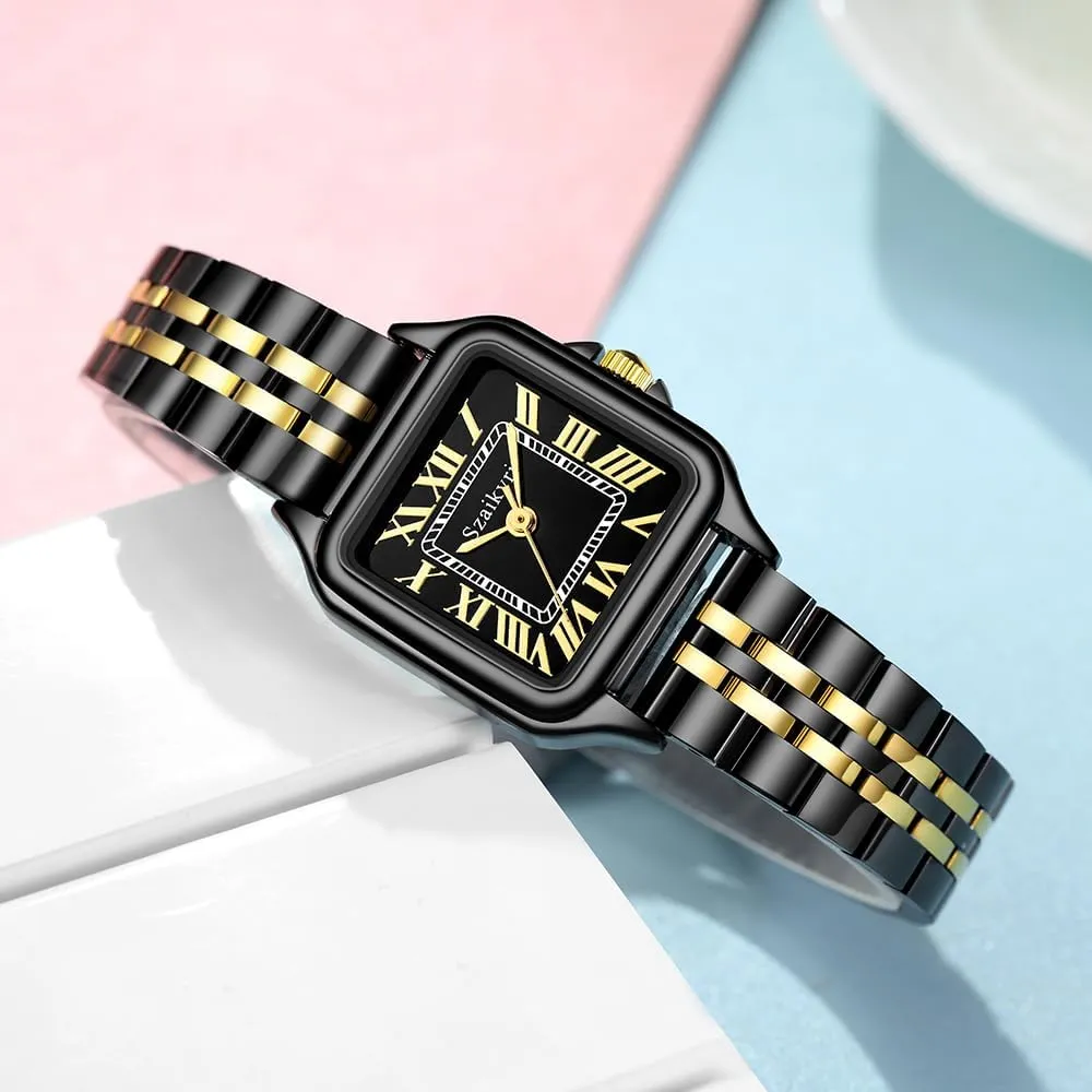 for Women with Roman Numerals Ladies agrarian phytoremediation worst merit Casual Dress Watch Classic Square Watches 