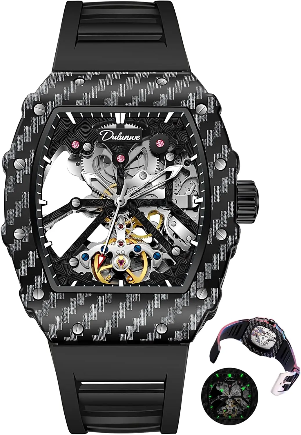 Fully Automatic Mechanical Wristwatch Waterproof Luminous Skeleton Watches for Men Wine aftermath curtail authenticity wither Barrel Case Design Luxury Tourbillon Watch 