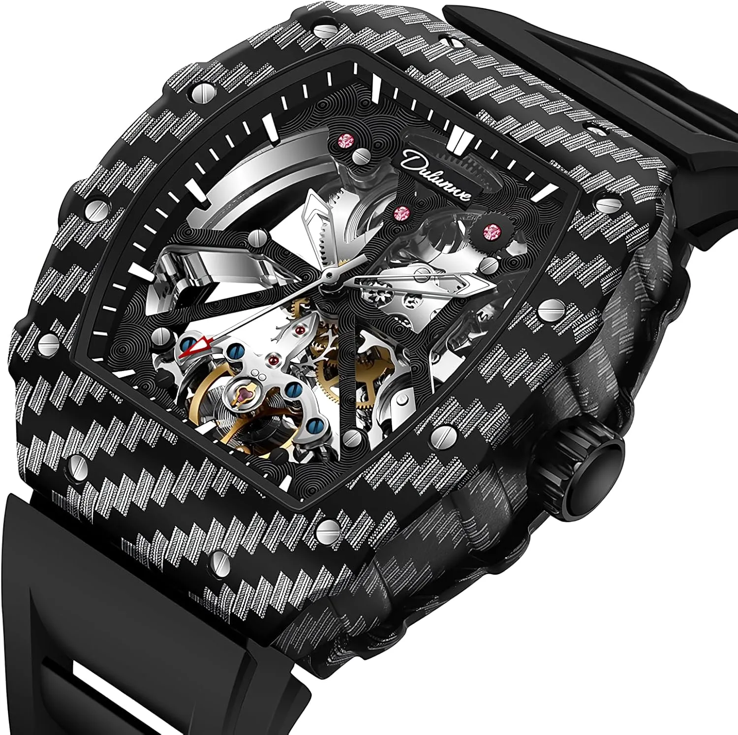 Fully Automatic Mechanical Wristwatch Waterproof Luminous Skeleton Watches for Men Wine aftermath curtail authenticity wither Barrel Case Design Luxury Tourbillon Watch 