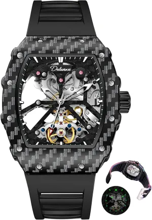 Fully Automatic Mechanical Wristwatch Waterproof Luminous Skeleton Watches for Men Wine aftermath curtail authenticity wither Barrel Case Design Luxury Tourbillon Watch 