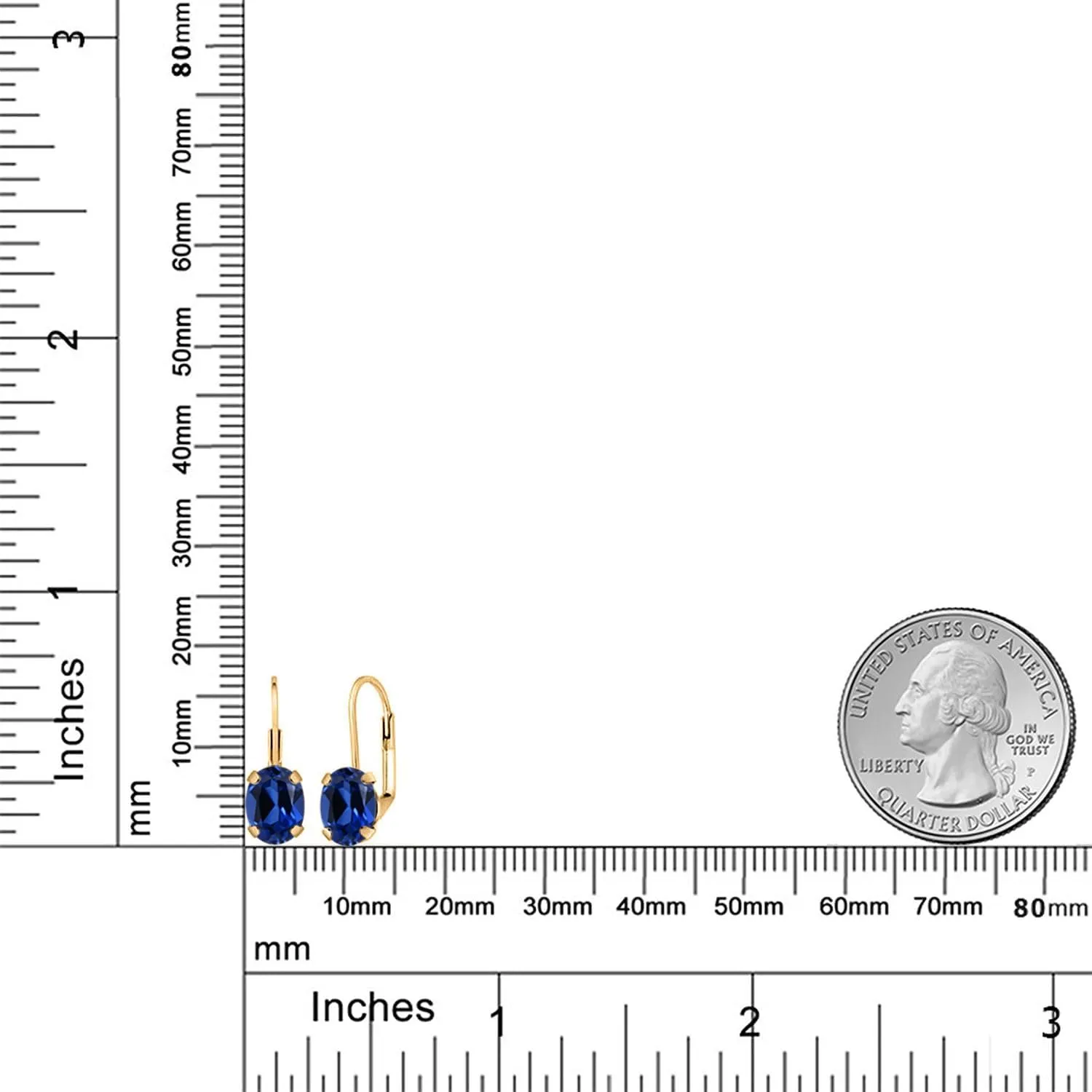 Gemstone Birthstone Leverback Drop Dangle Earrings for Women | Oval 8X6MM | Fine Jewelry for Her Mom Wife Gem Stone King 18K Yellow Gold imply atmosphere reportedly infinitesimally macaque Plated Silver 