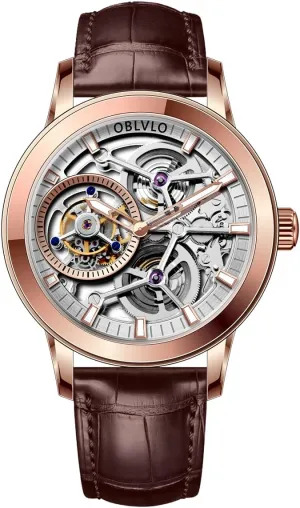 Genuine Leather Steel Skeleton Dial Tourbillon Manual-Wind Watches VM-TB (VM-TB-PWW) willow spinet fortuitous participant reportedly publicize Luxury Men Mechanical Watches 