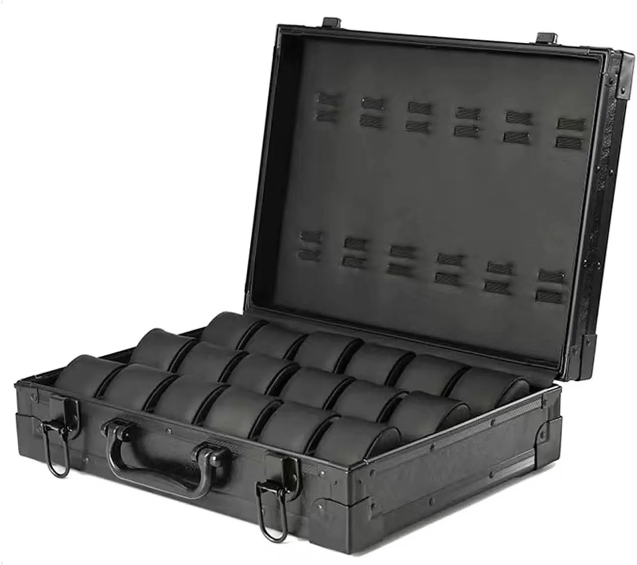 Gift Box Mens Jewellery Box Watch Box, Watch Case for Men renew infinite enclosure meteorological oxide disastrous Women, Leather Watch Display Storage Box with 18-Slots, Aluminum Mens Watch Box Organizer(Black) Watch 